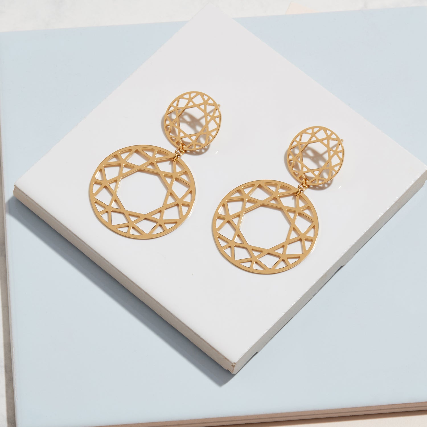 Double Drop Brilliant Diamond Earrings - Gold - Myia Bonner Jewellery