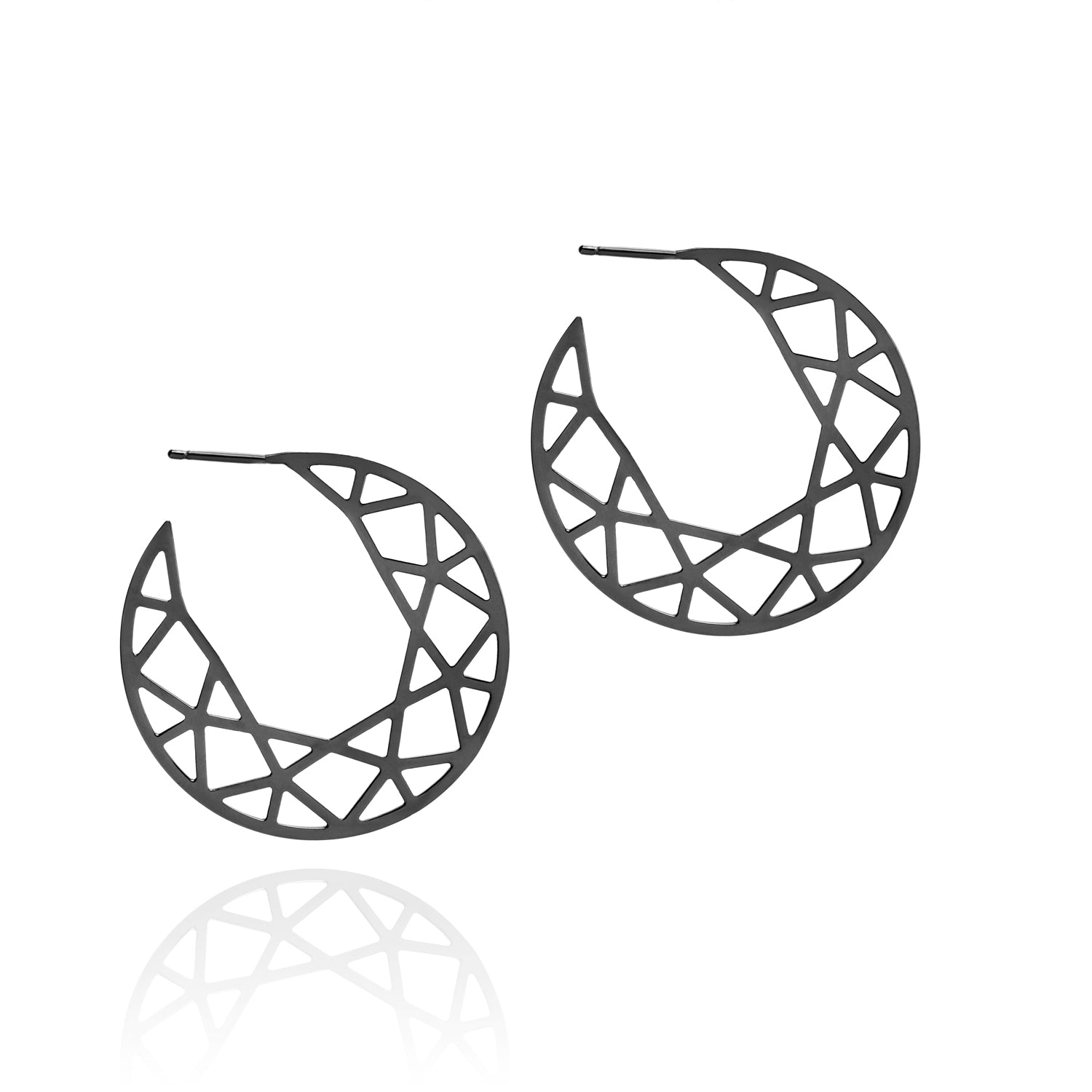 Brilliant Diamond Hoop Earrings - Black - Myia Bonner Jewellery