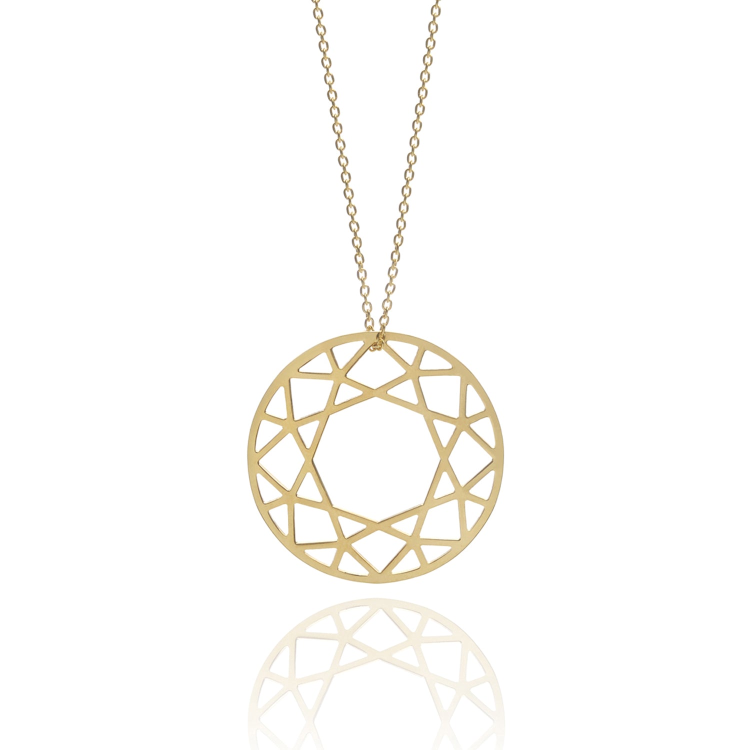 Large Brilliant Diamond Necklace - Gold - Myia Bonner Jewellery