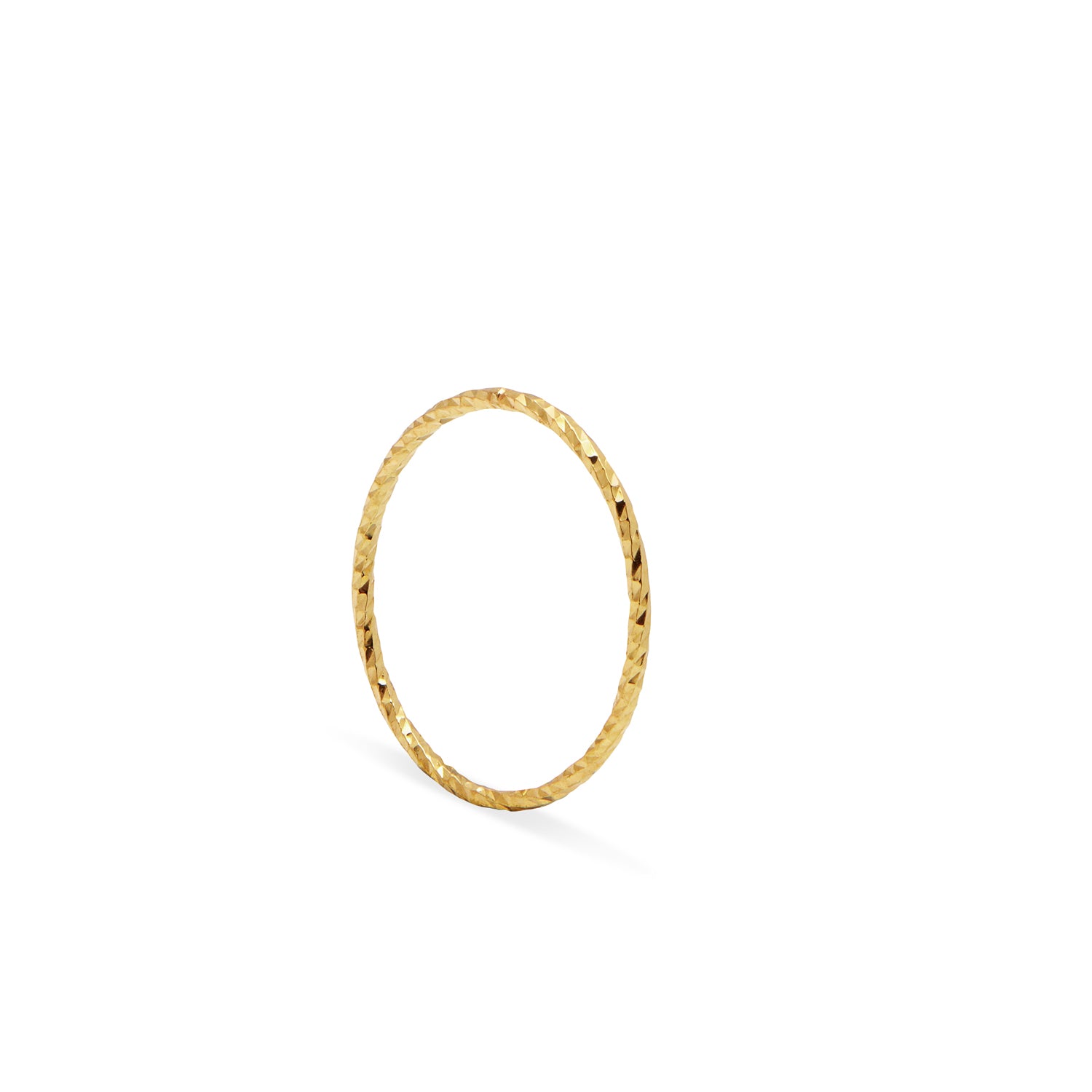 Skinny Faceted Stacking Ring - Gold