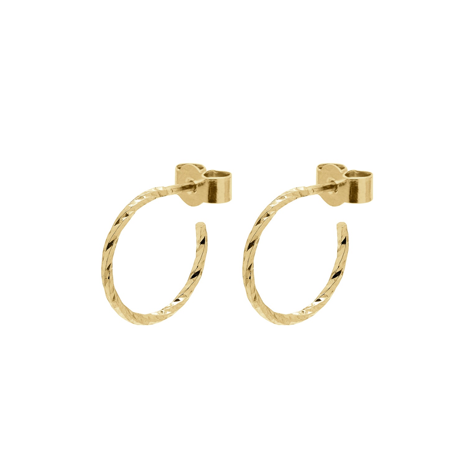 Mini Diamond Hoop Earrings - Gold - Myia Bonner Jewellery