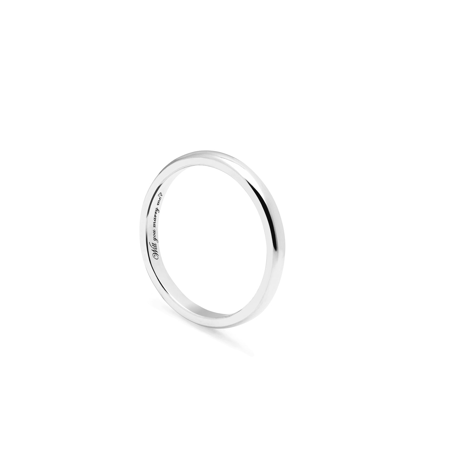 Marry Me? D-Shape Band - 9k White Gold