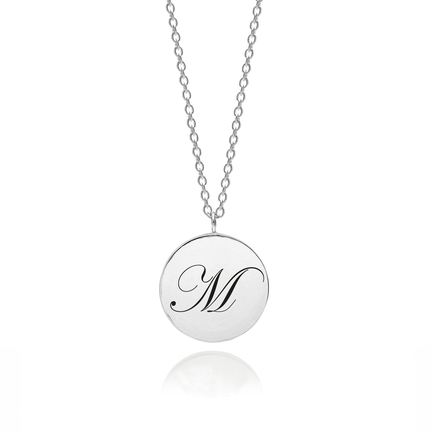 Initial M Edwardian Pendant - Silver - Myia Bonner Jewellery