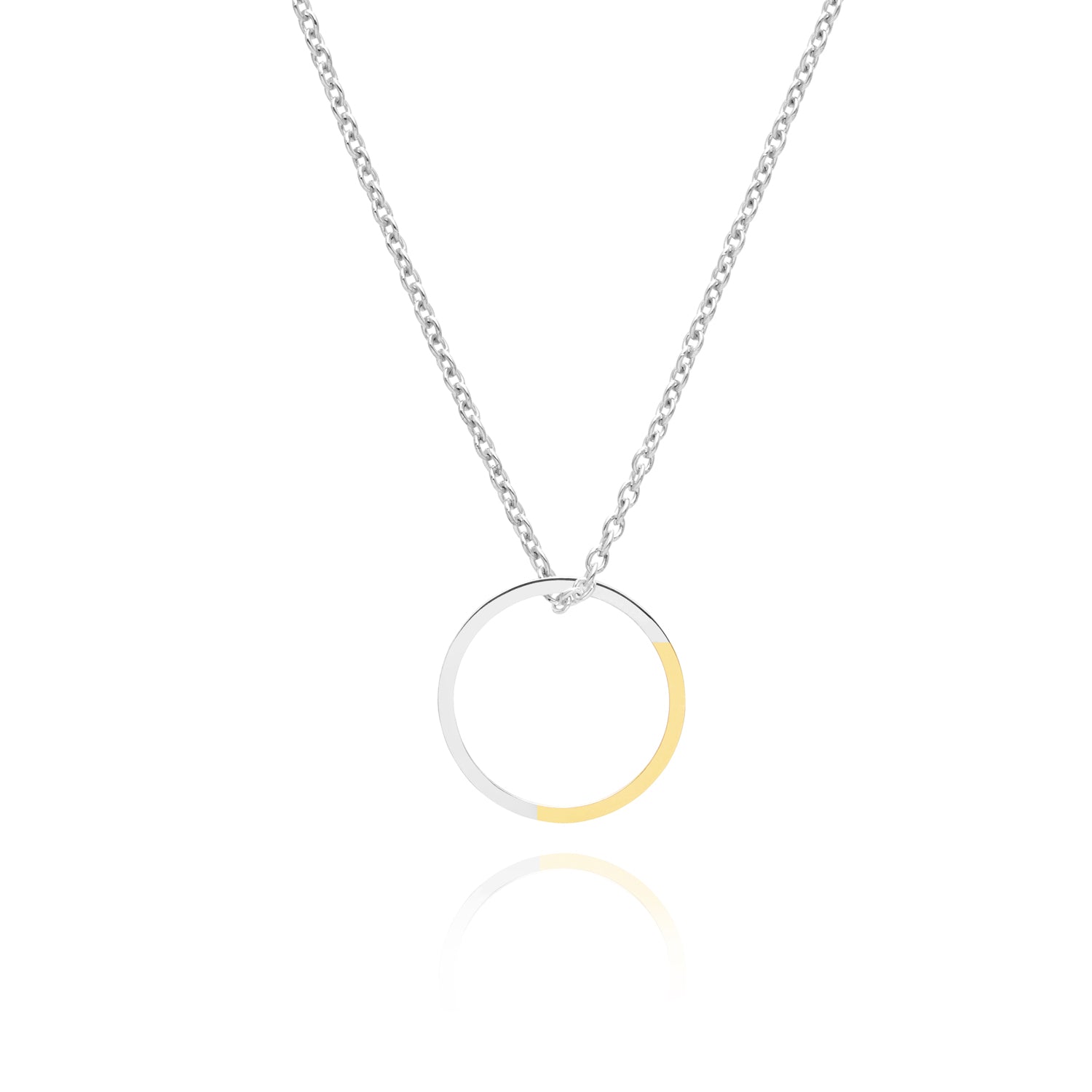 Golden Ratio Circle Necklace - 9k Yellow Gold & Silver