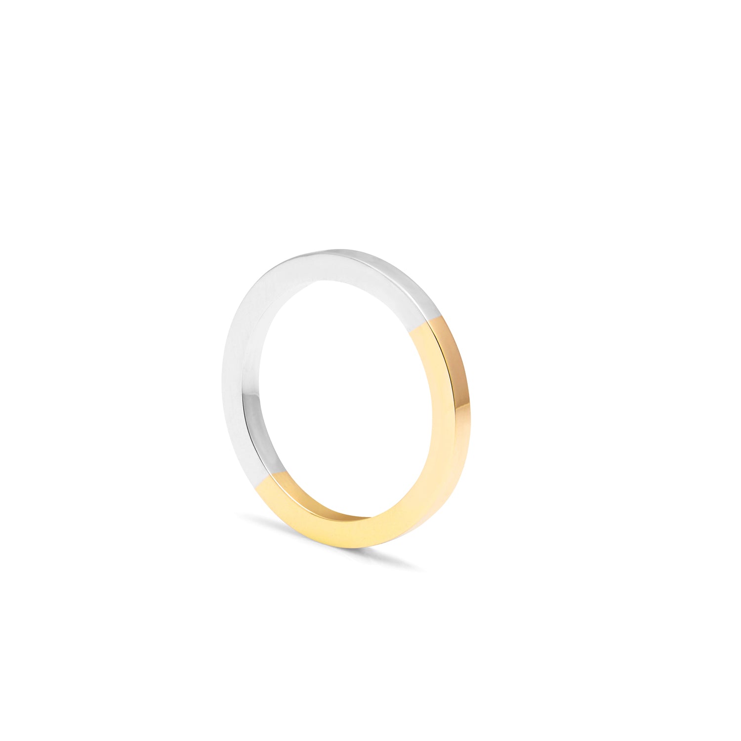 Two-tone Square Band - 9k Yellow Gold & Silver - Myia Bonner Jewellery
