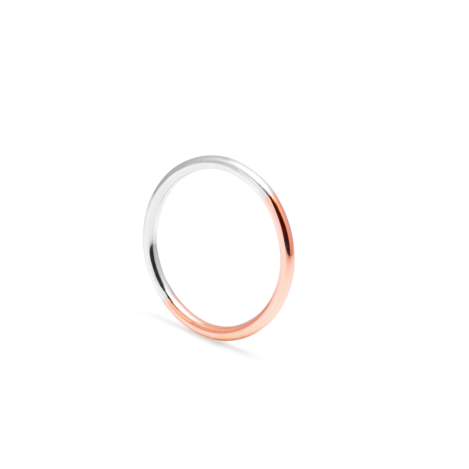 Two-tone Round Ring - 9k Rose & White Gold