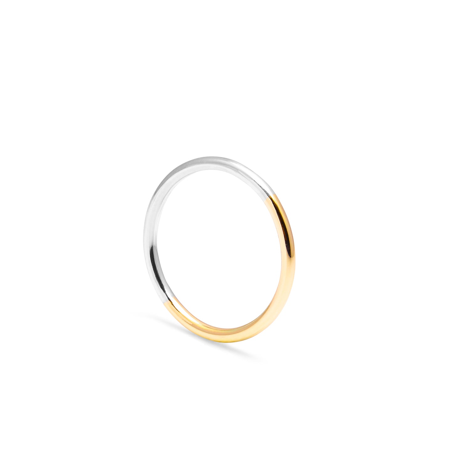 Two-tone Round Ring - 9k Yellow & White Gold