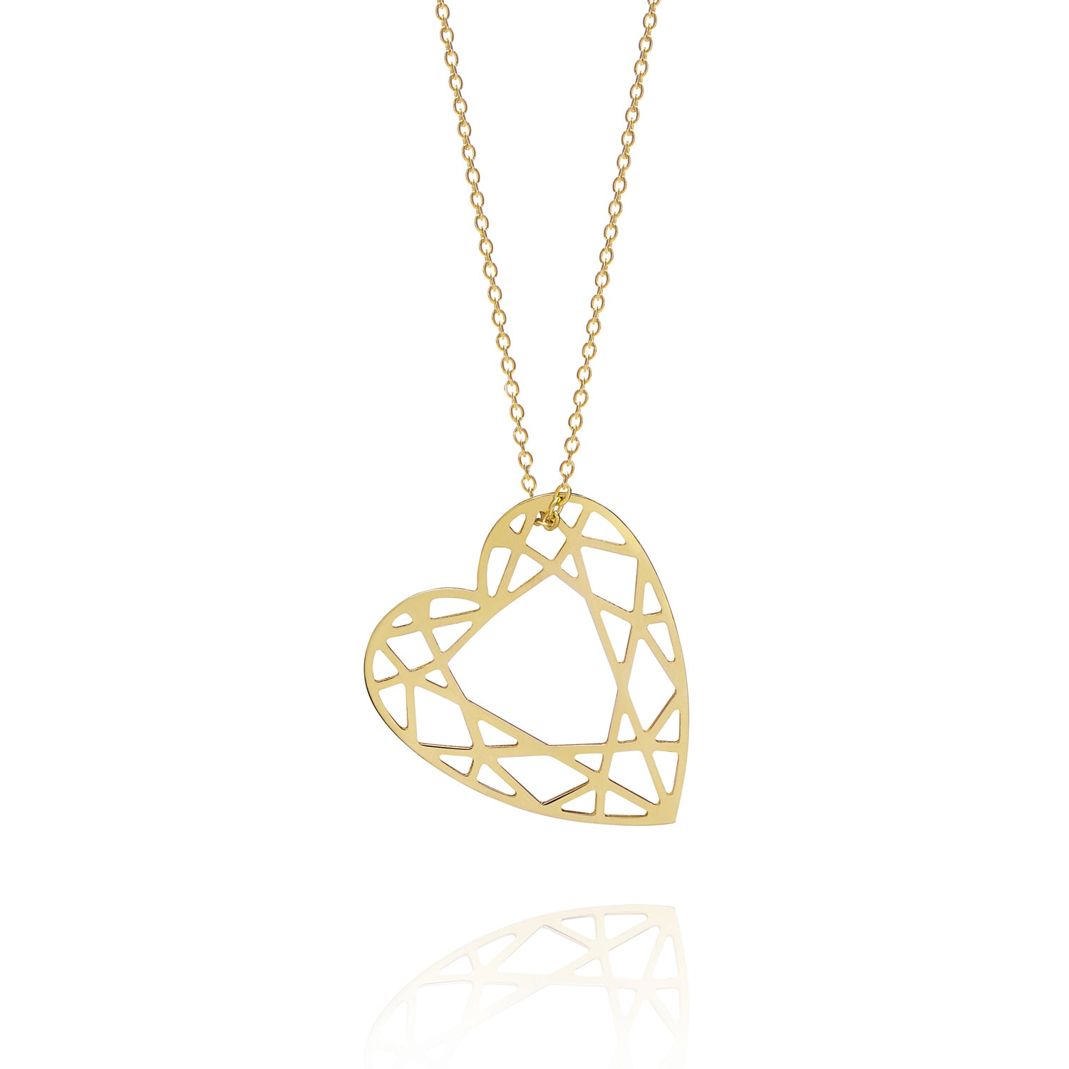 Medium Heart Diamond Necklace - Gold - Myia Bonner Jewellery