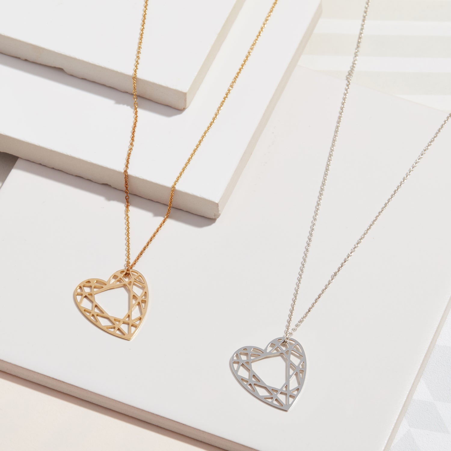 Medium Heart Diamond Necklace - Gold - Myia Bonner Jewellery