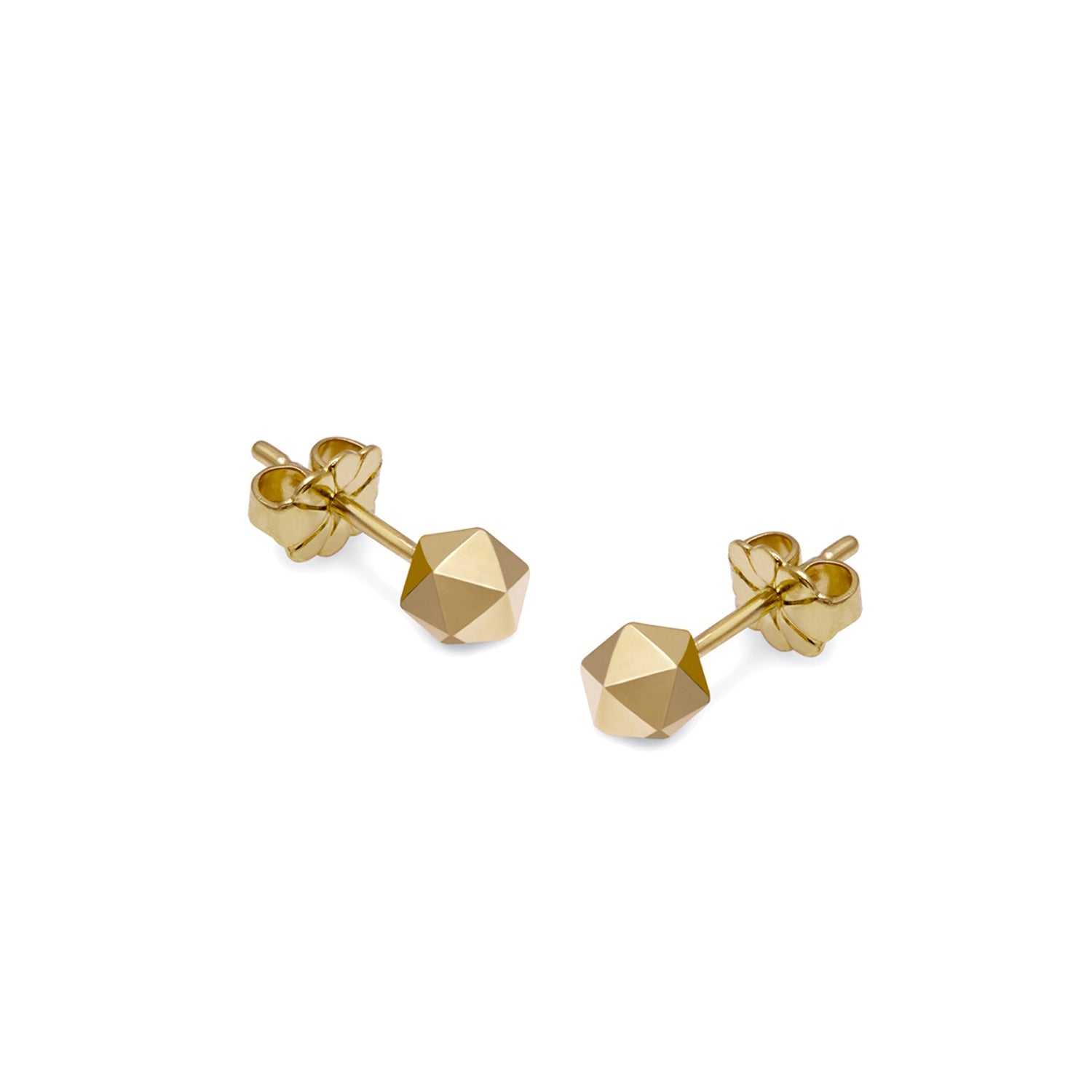 Icosahedron Stud Earrings - Gold - Myia Bonner Jewellery