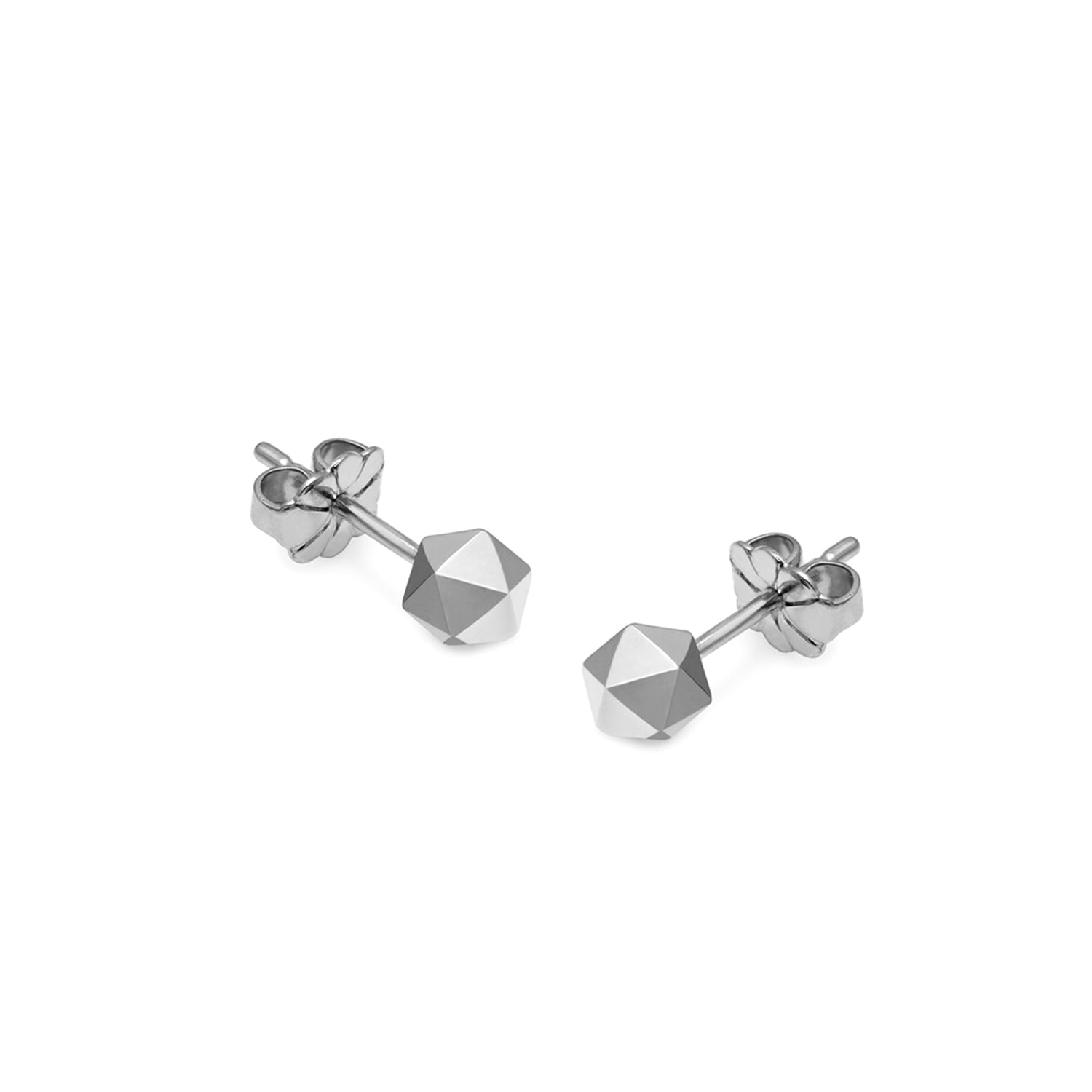 Icosahedron Stud Earrings - Silver - Myia Bonner Jewellery