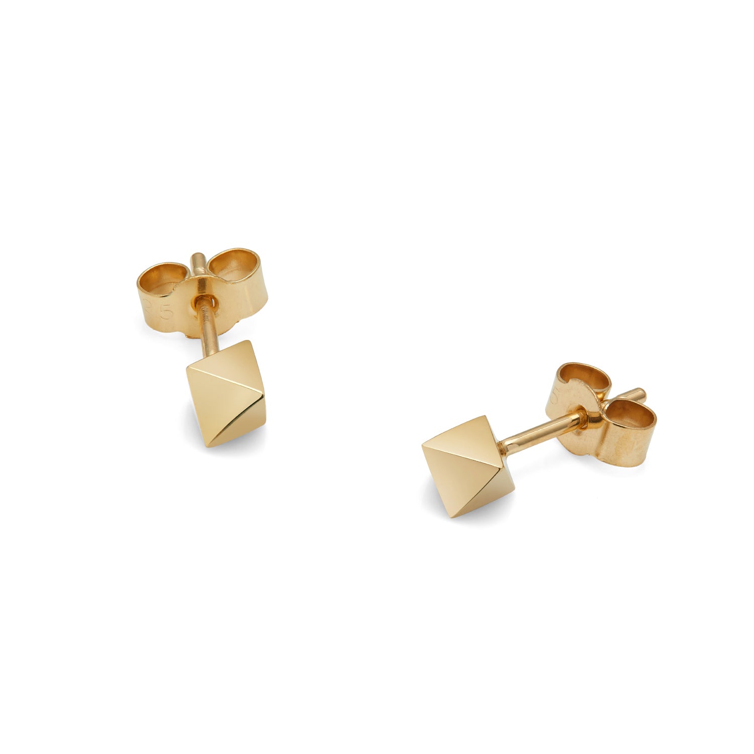 Octahedron Stud Earrings - Gold - Myia Bonner Jewellery