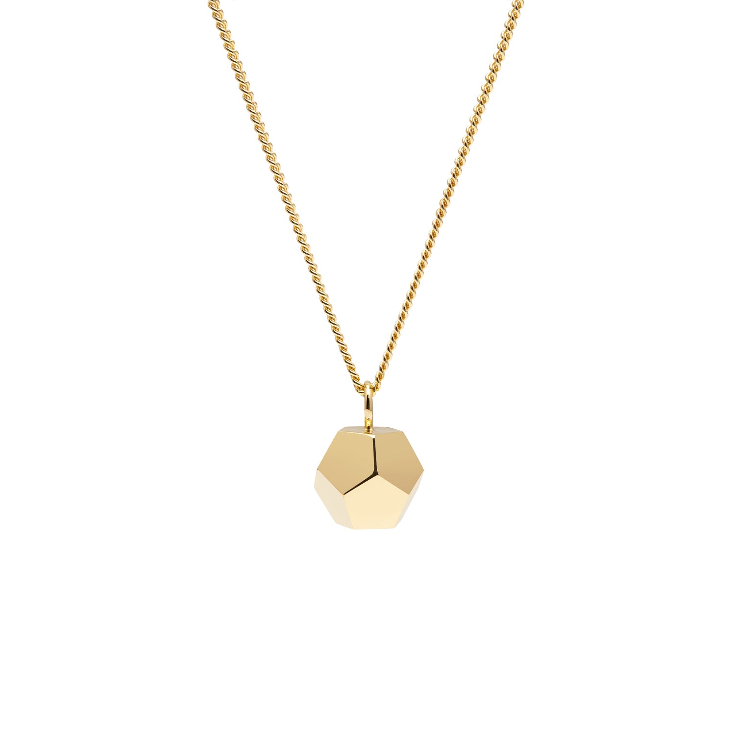 Dodecahedron Pendant Necklace - Gold