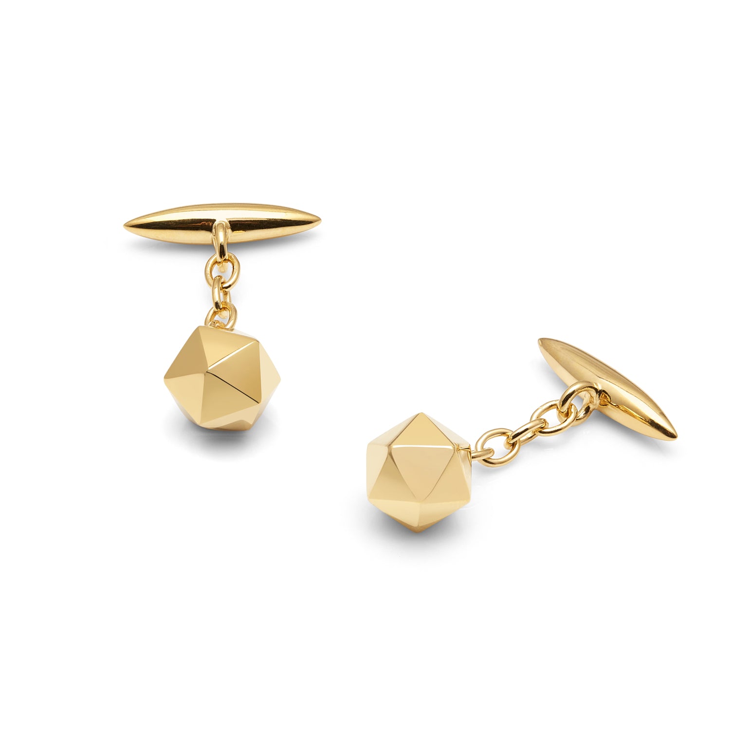 Icosahedron Cufflinks - Gold