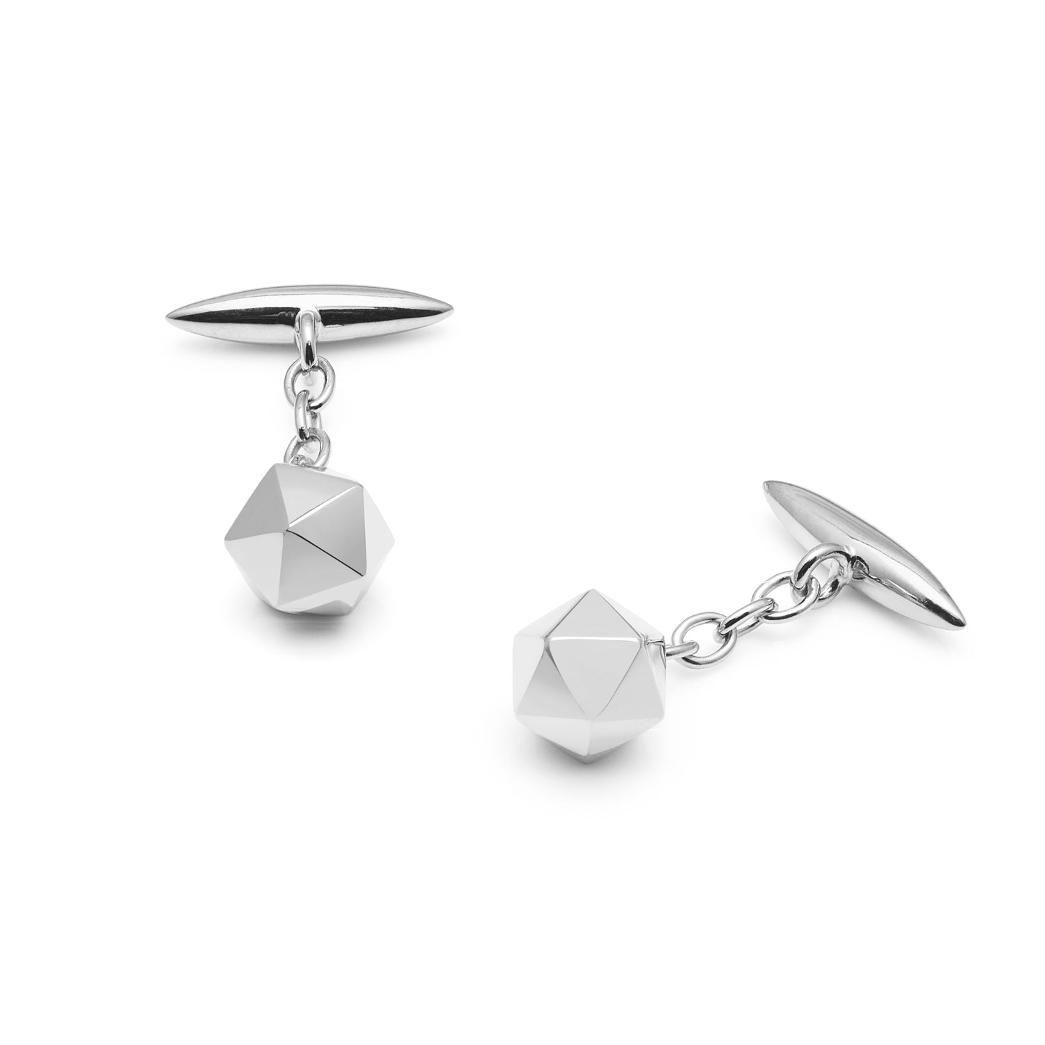 Icosahedron Cufflinks - Silver