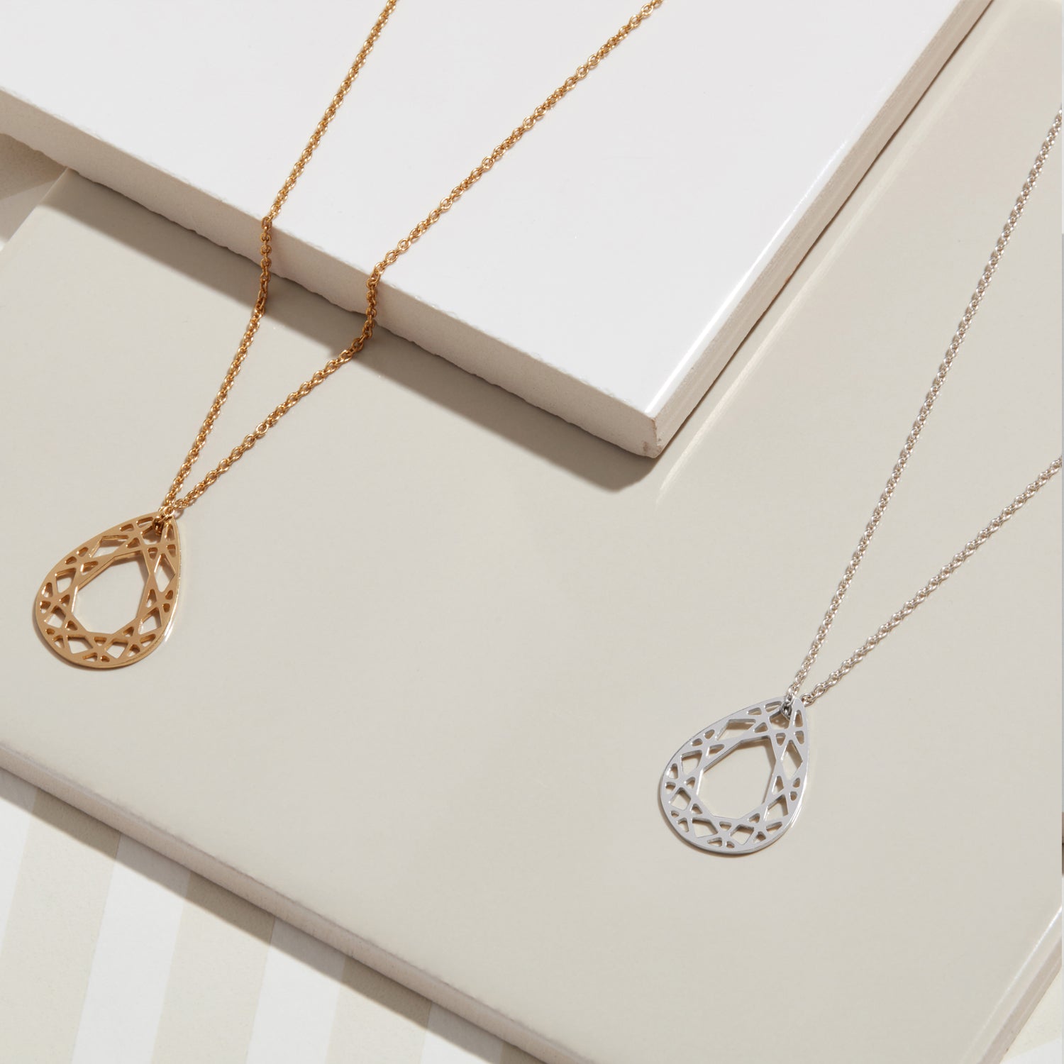 Small Pear Diamond Necklace - Gold - Myia Bonner Jewellery