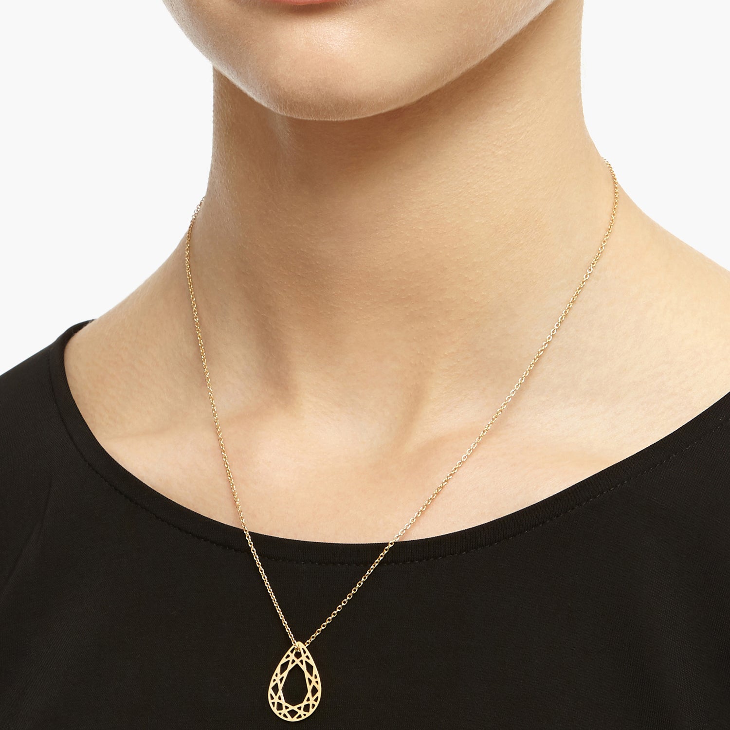 Small Pear Diamond Necklace - Gold - Myia Bonner Jewellery