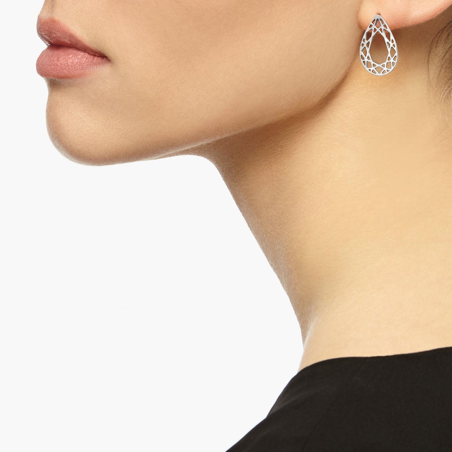 Pear Diamond Stud Earrings - Silver - Myia Bonner Jewellery