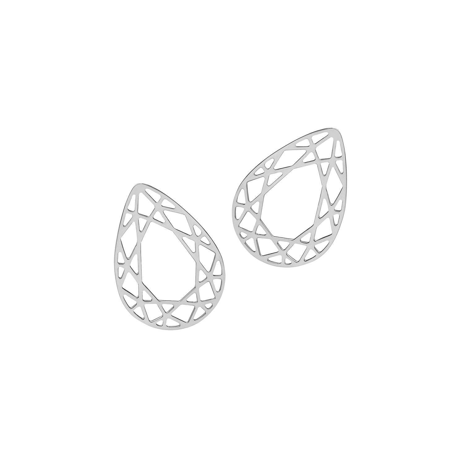 Pear Diamond Stud Earrings - Silver - Myia Bonner Jewellery