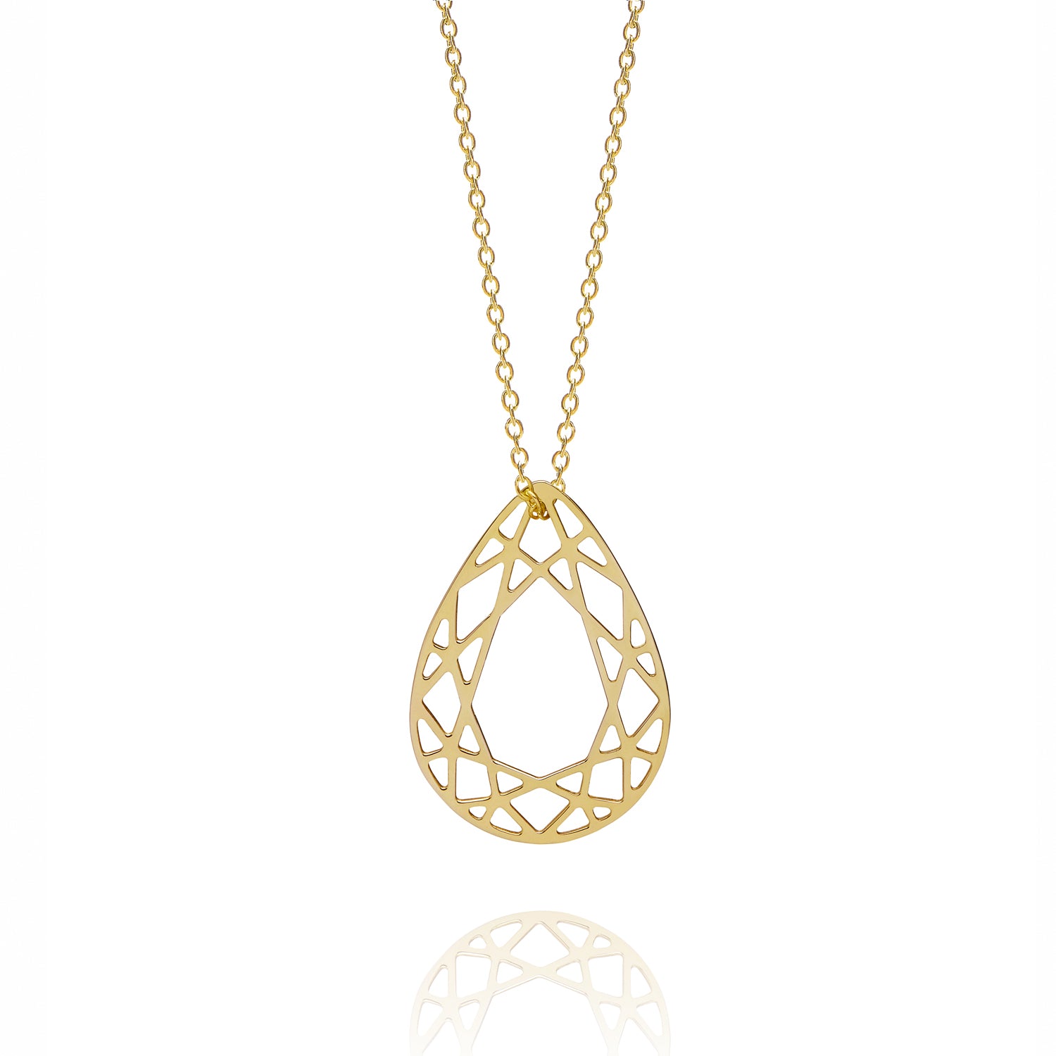 Medium Pear Diamond Necklace - Gold - Myia Bonner Jewellery