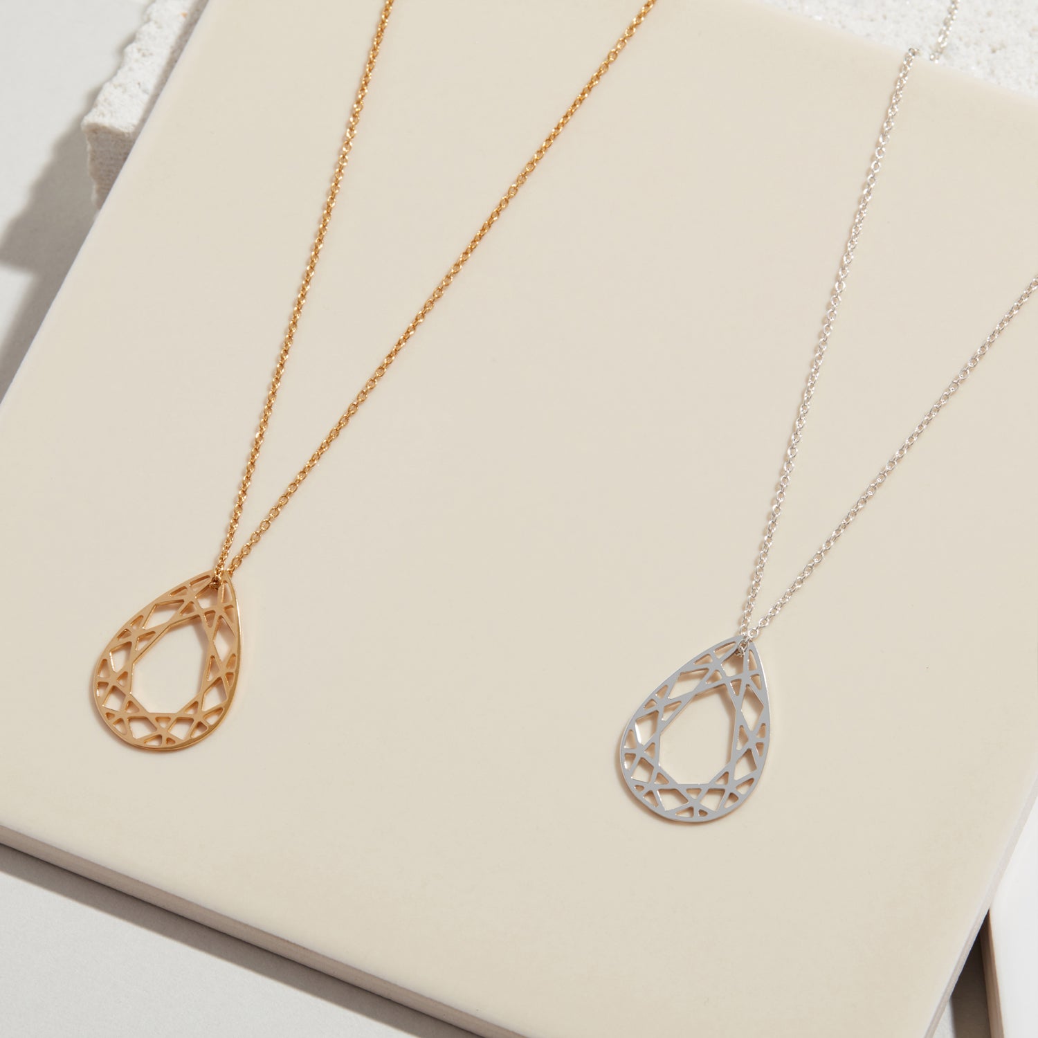 Medium Pear Diamond Necklace - Gold - Myia Bonner Jewellery