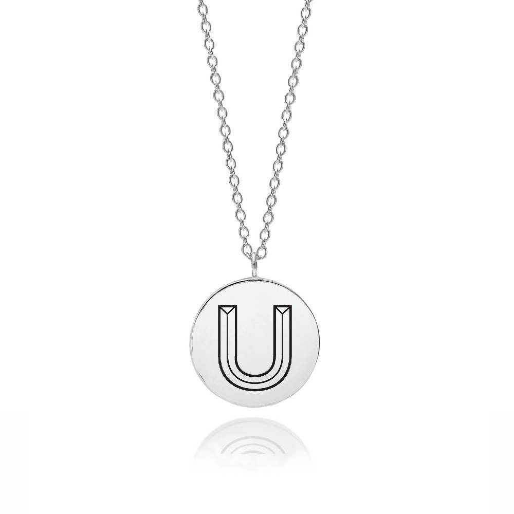 Facett Initial U Pendant - Silver - Myia Bonner Jewellery
