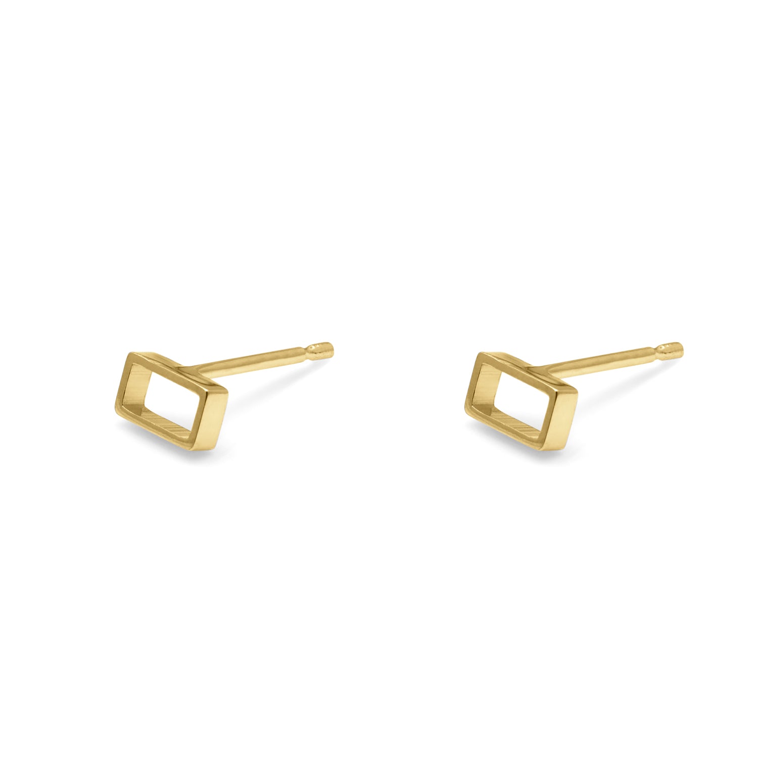 Horizontal Oblong Stud Earrings - Gold - Myia Bonner Jewellery