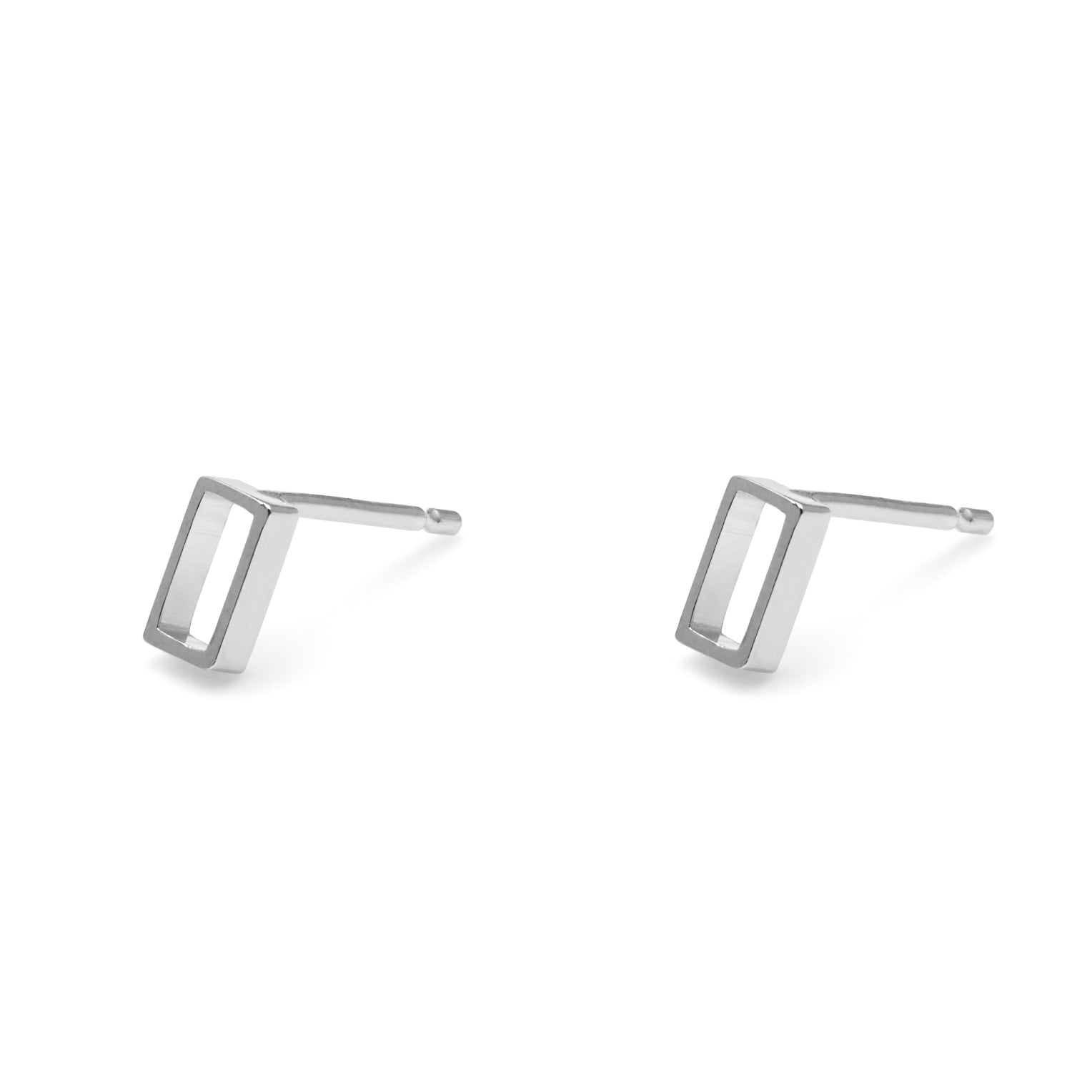 Vertical Oblong Stud Earrings - Silver - Myia Bonner Jewellery