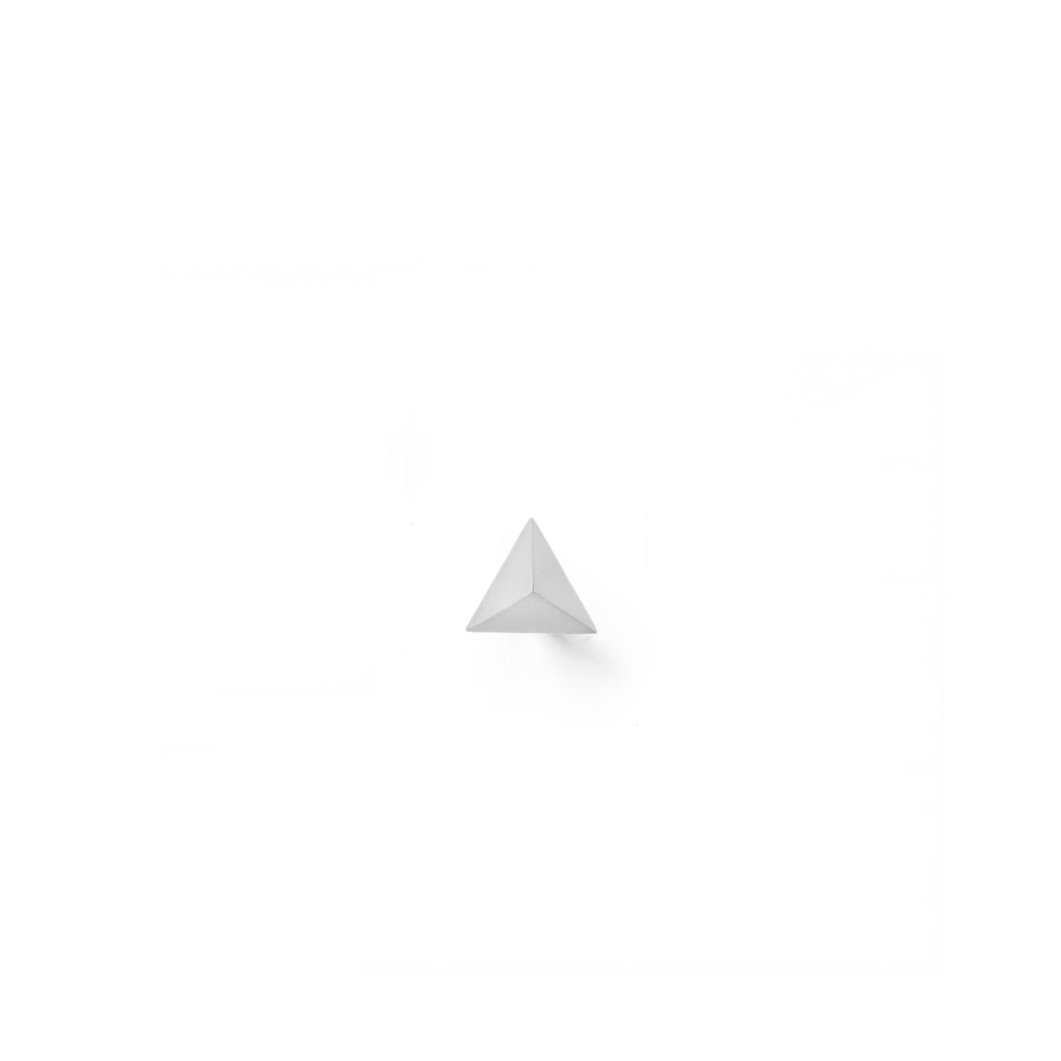 Single Tetrahedron Stud Earring - Silver