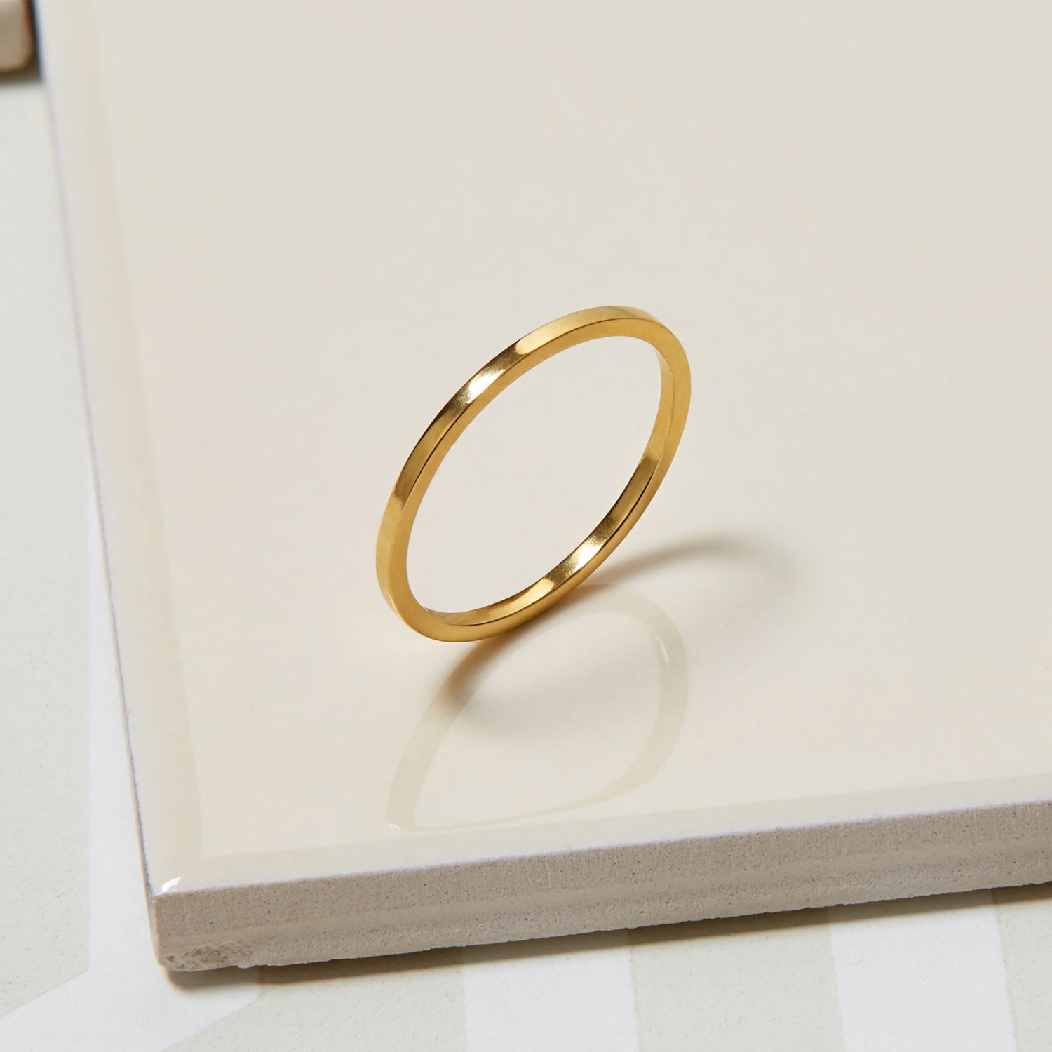 Skinny Square Stacking Ring - Gold - Myia Bonner Jewellery