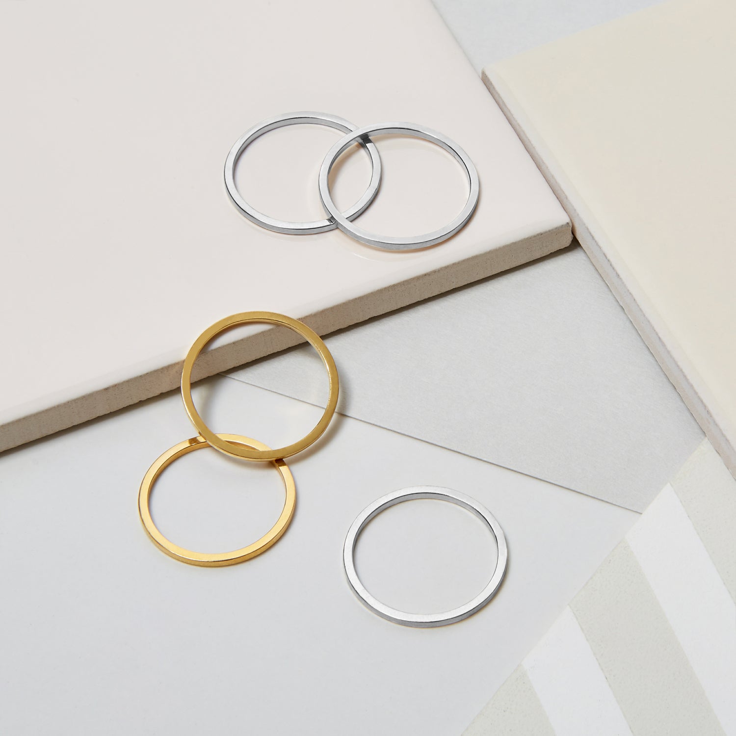 Skinny Square Stacking Ring - Gold - Myia Bonner Jewellery