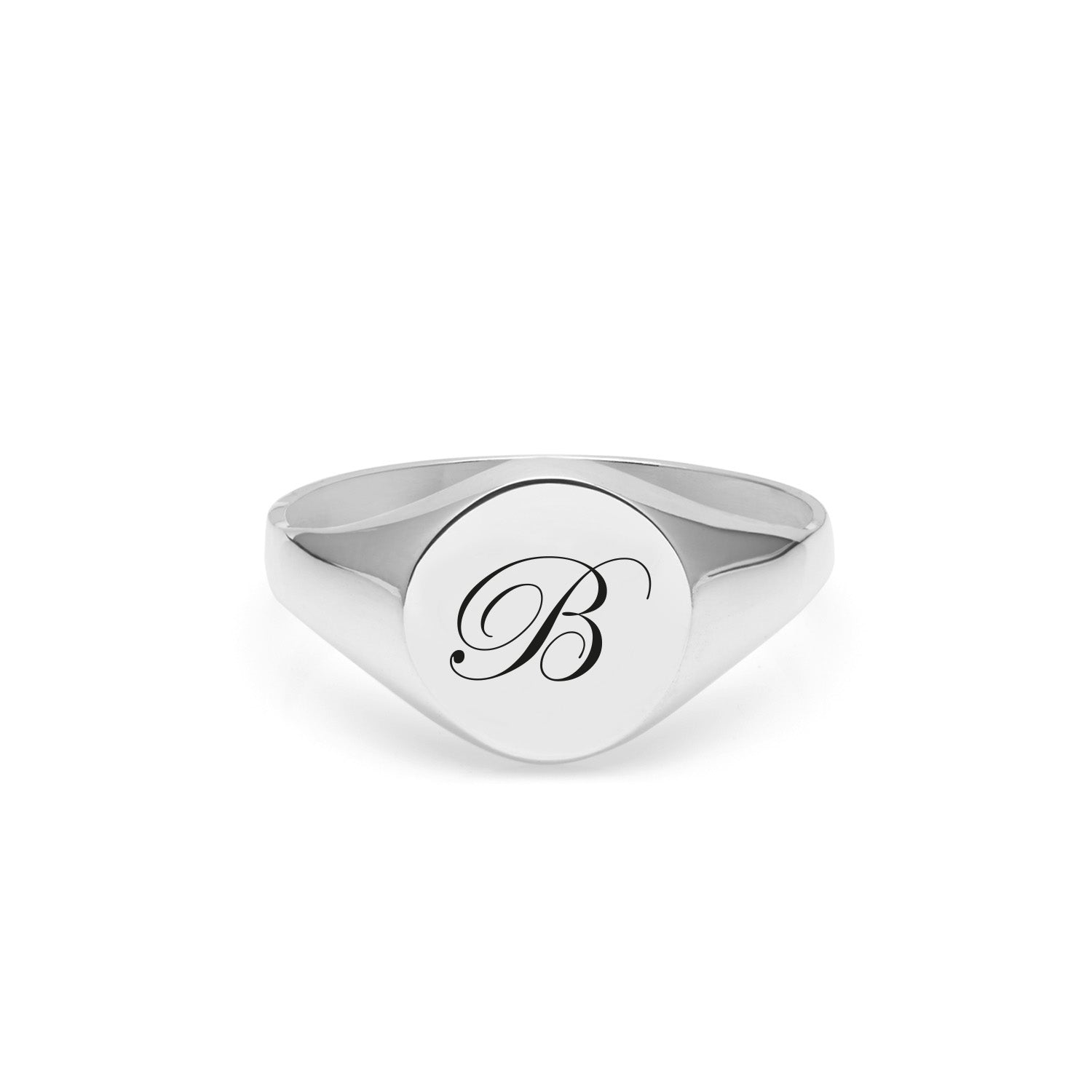 Initial B Edwardian Signet Ring - Silver
