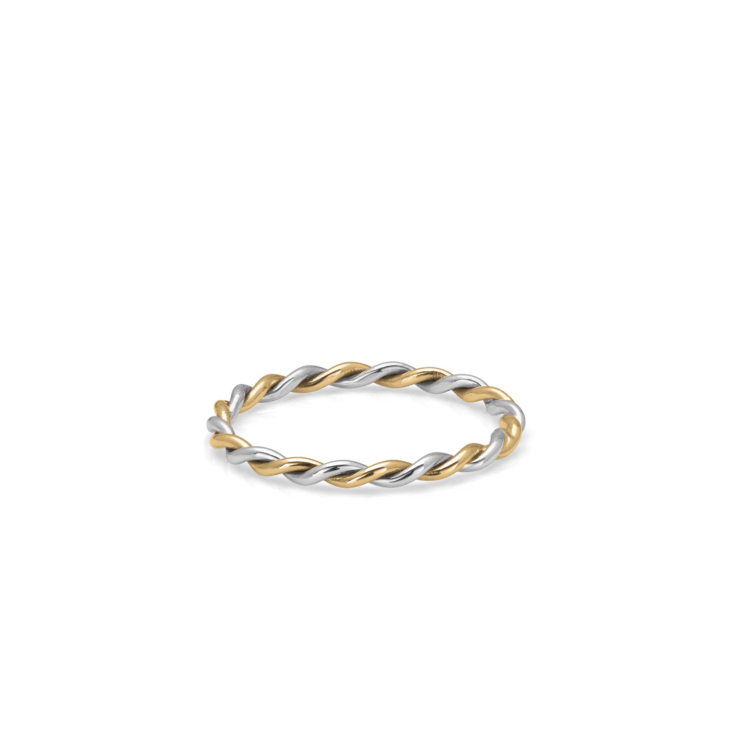 Two-Tone Twisted Ring - 9k Yellow & White Gold