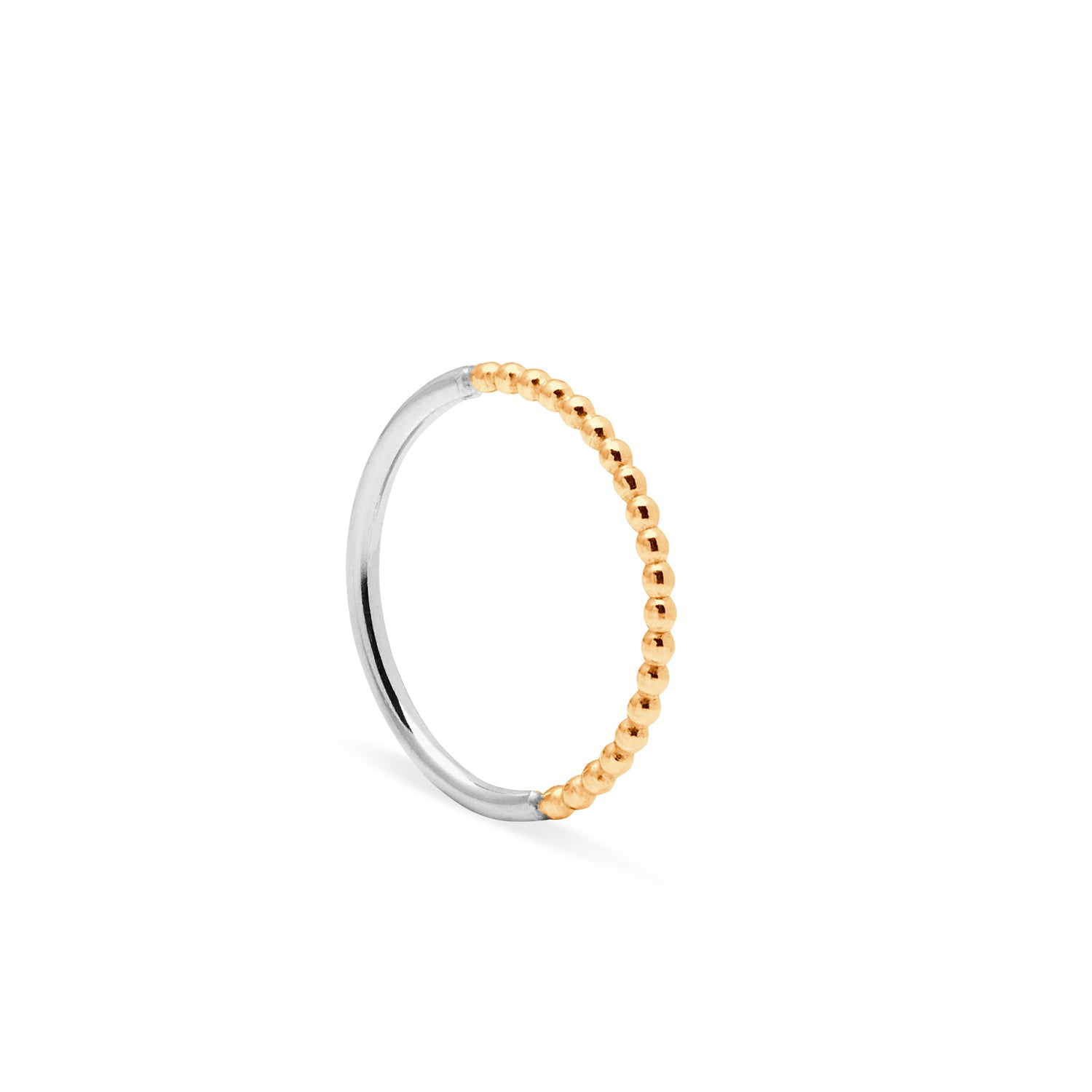 Two-tone Paradox Sphere / Round Ring - 9k Yellow Gold & Silver