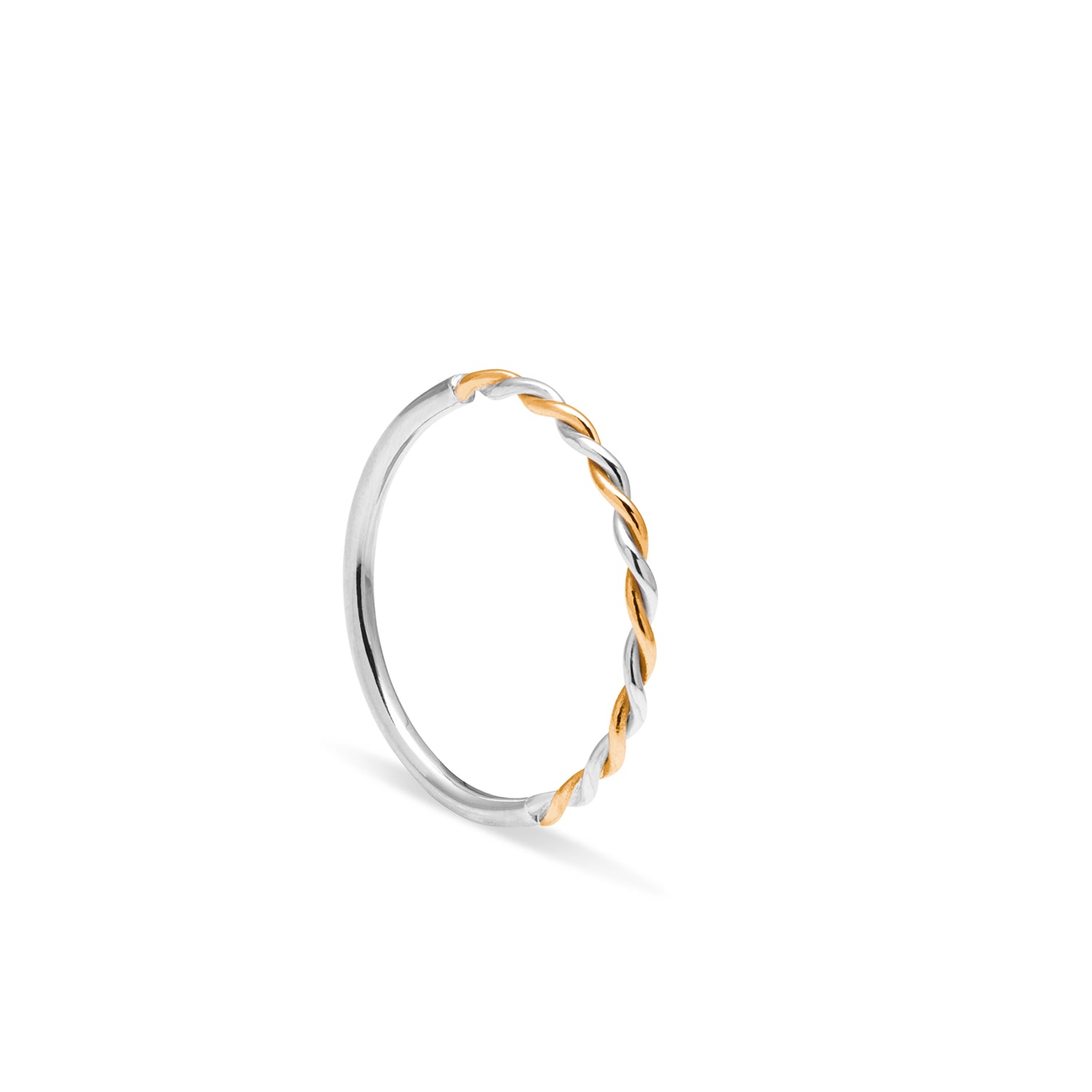Two-tone Twisted Paradox Ring - 9k White & Yellow Gold