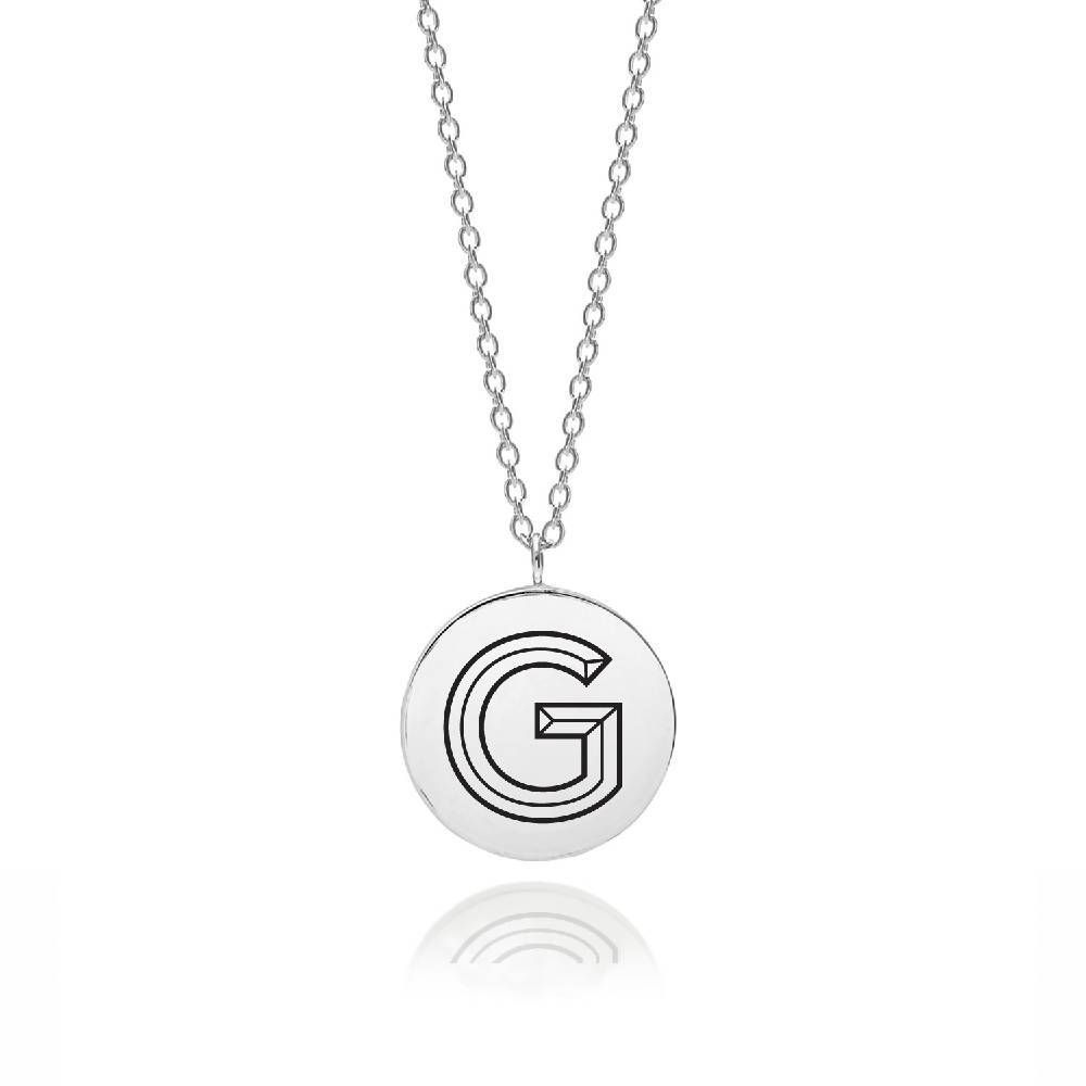 Facett Initial G Pendant - Silver - Myia Bonner Jewellery
