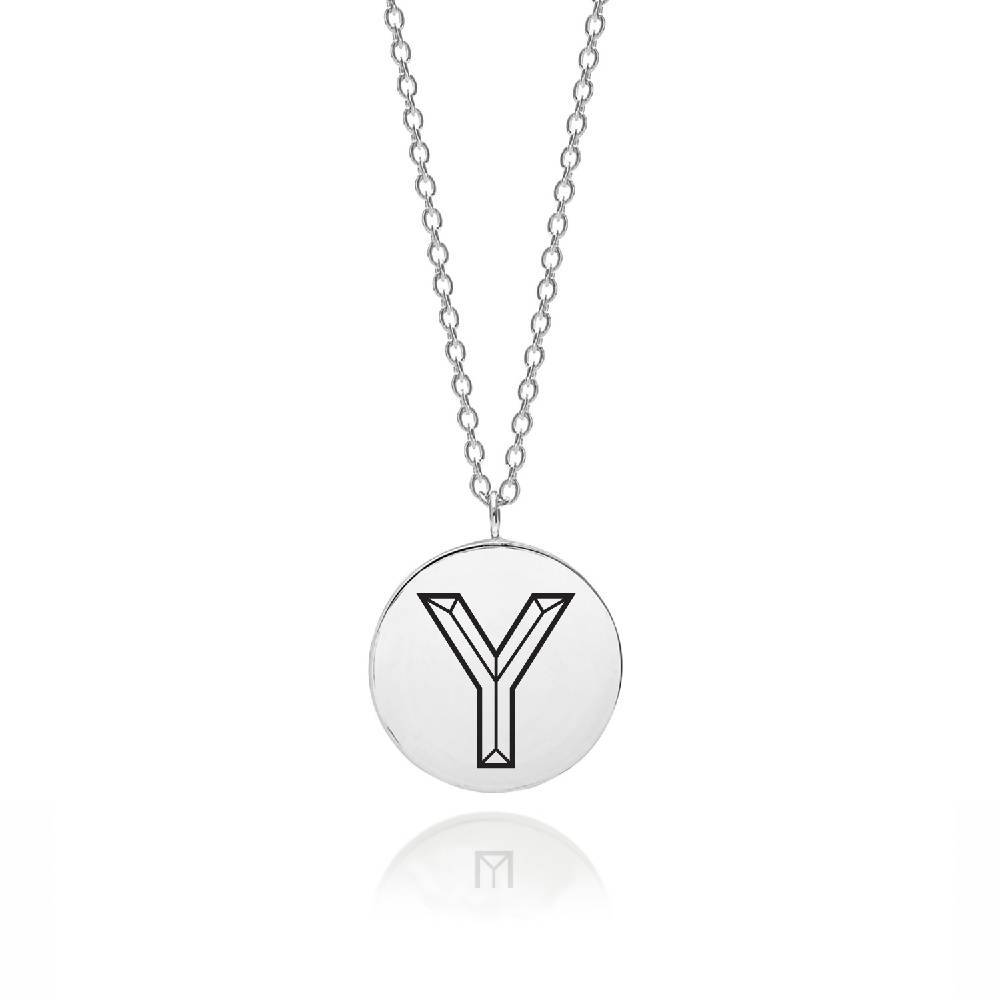 Facett Initial Y Pendant - Silver - Myia Bonner Jewellery