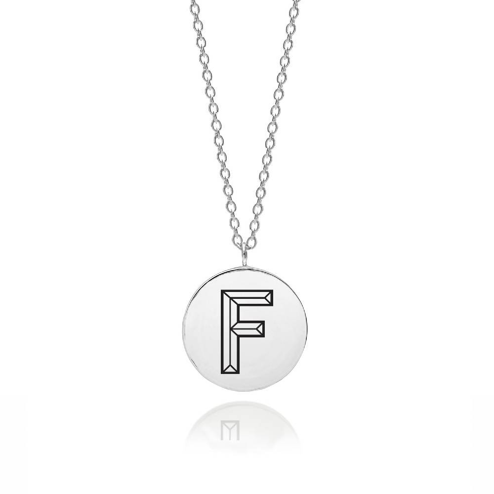Facett Initial F Pendant - Silver - Myia Bonner Jewellery