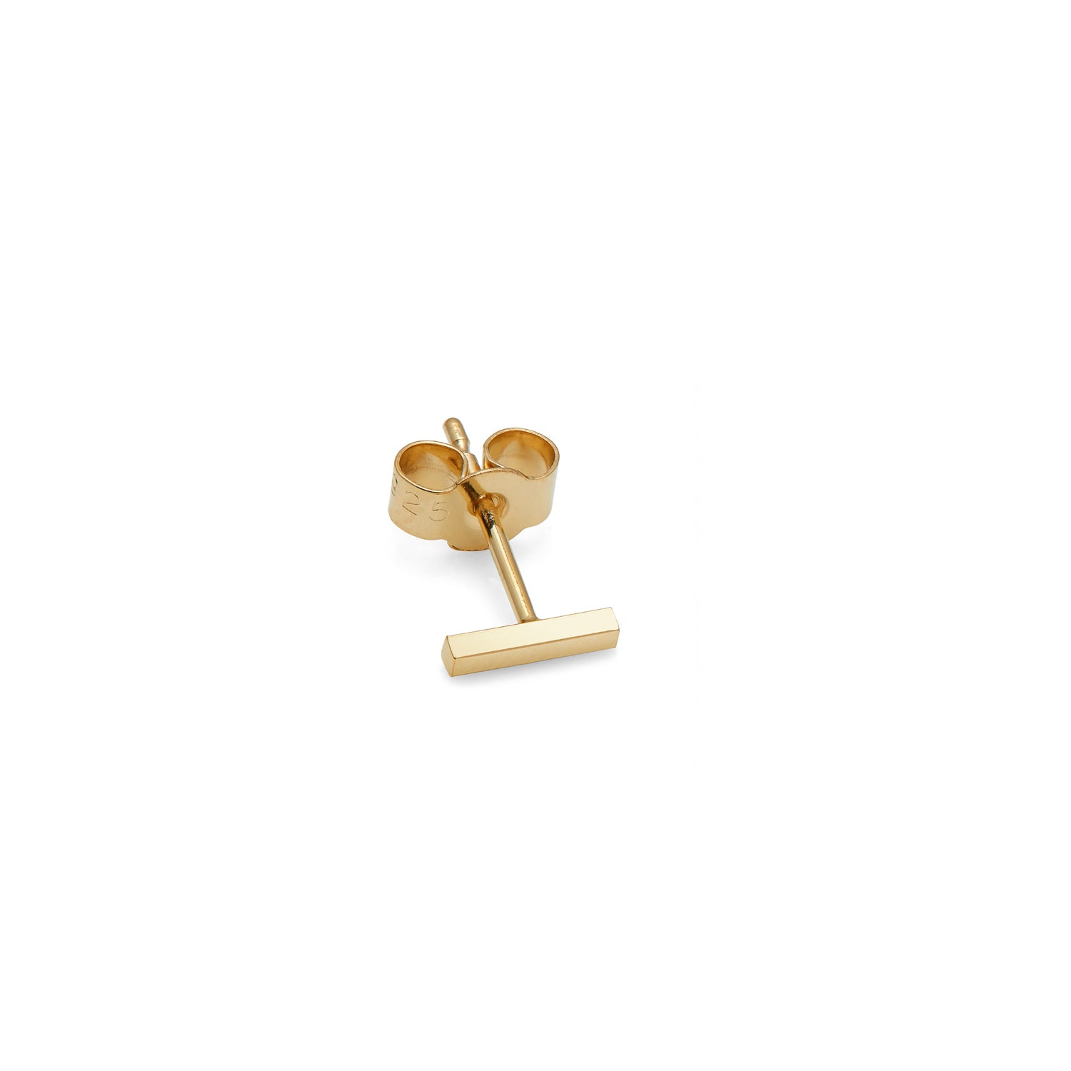 Single Mini Bar Stud Earring - 9k Yellow Gold
