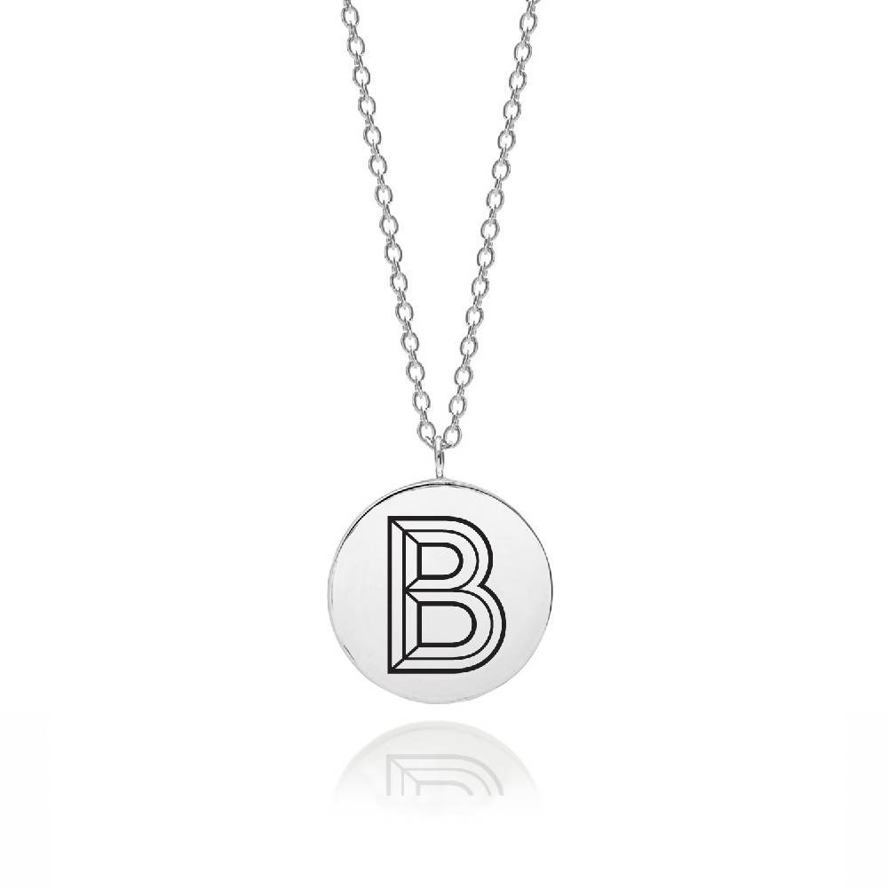 Facett Initial B Pendant - Silver - Myia Bonner Jewellery